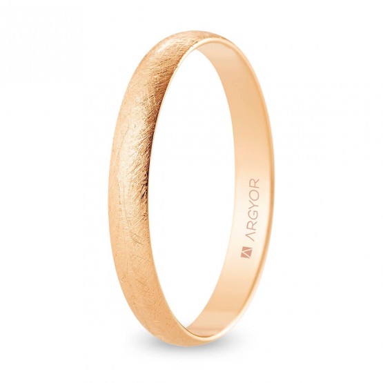 Alianza de boda oro rosa media caña 3 mm acabado hielo (R30RH00)