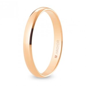 Alianza de boda oro rosa media caña 3 mm confort (R30CP00)