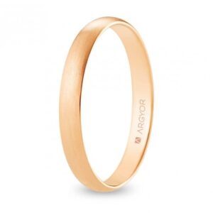 Alianza de boda oro rosa media caña 3 mm confort satinada (R30CS00)