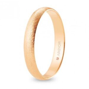 Alianza de boda oro rosa media caña 3,5 mm confort acabado hielo (R35CH00)