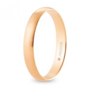 Alianza de boda oro rosa media caña 3,5 mm confort satinada (R35CS00)