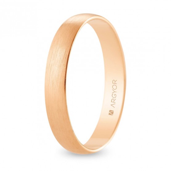 Alianza de boda oro rosa media caña 3,5 mm satinada (R35RS00)