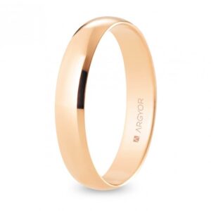 Alianza de boda oro rosa media caña 4 mm confort (R40CP00)