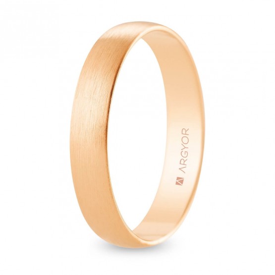 Alianza de boda oro rosa media caña 4 mm satinada (R40RS00)
