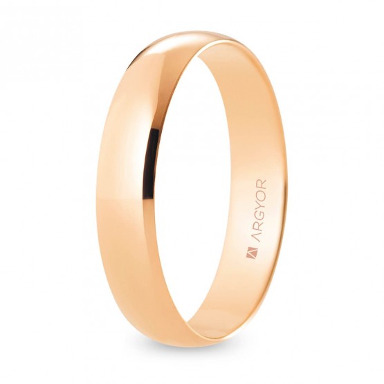 Alianza de boda oro rosa media caña 4,5 mm confort (R45CP00)