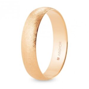 Alianza de boda oro rosa media caña 5 mm confort acabado hielo (R50CH00)