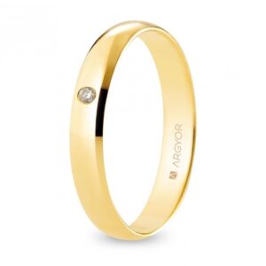 Alianza de boda oro y diamante media caña 3,5 mm confort (A35CP1D)
