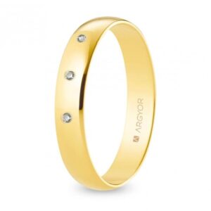 Alianza de boda oro y diamantes media caña 4 mm (A40RP3D)