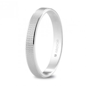 Alianza de oro blanco 18k texturizada 3mm (5B30521)