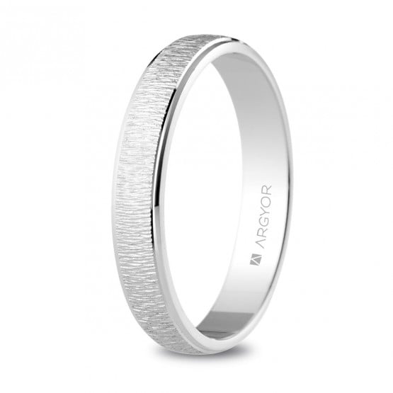 Alianza de oro blanco 18k texturizada 3,5mm (5B35523)