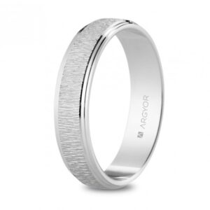 Alianza de oro blanco 18k texturizada 4,5 mm (5B45524)