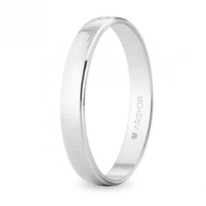 Alianza de oro blanco facetada bola de espejos" 3mm (5B30502)"