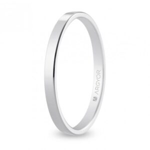 Alianza de oro blanco plana 2mm (5B20562)