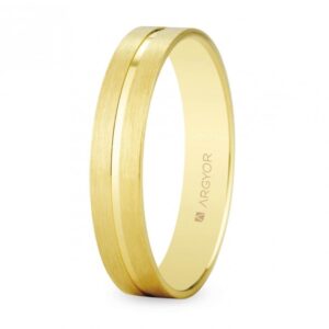 Alianza de oro plana mate satinada brillo 4mm (5140494)