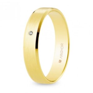 Alianza oro amarillo con diamante satinada-brillo (5140493D)
