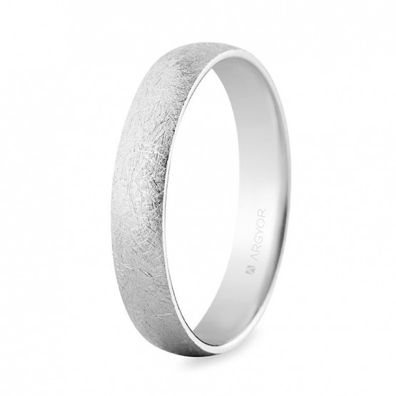 Alianza oro blanco 4mm efecto hielo confort (564B001H)