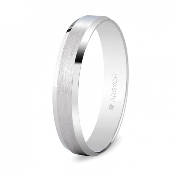 Alianza oro blanco satinada-brillo 3,80mm (5B40493)