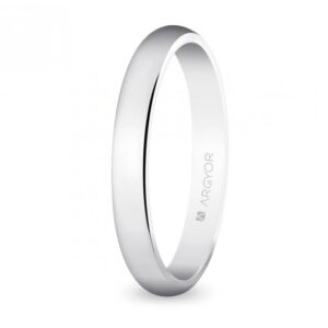 Alianza de boda en oro blanco clásica 3mm (5B306)
