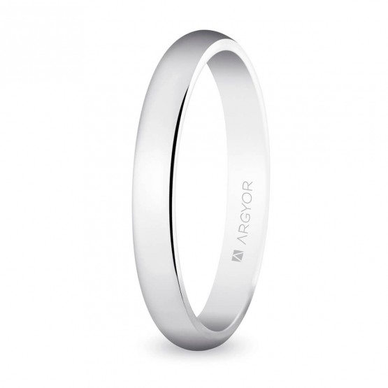Alianza de boda en oro blanco clásica 3mm (5B306)