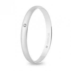 Alianza oro blanco y diamante clásica 2,5 mm (5B253D)