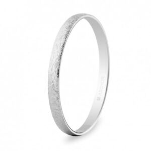 Alianza oro blanco media caña 2mm efecto hielo (5B201H)