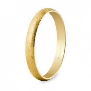 Alianza de oro clásica media caña acabado hielo 3mm (50305H)