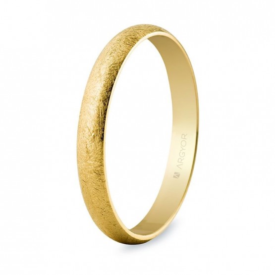 Alianza de oro clásica media caña acabado hielo 3mm (50305H)