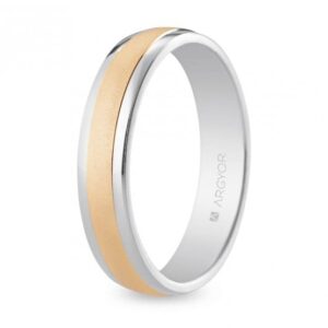 Alianza oro rosa y blanco bicolor 4mm (5C40044)