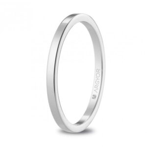 Anillo de boda de oro blanco 18k plano (5B17530)