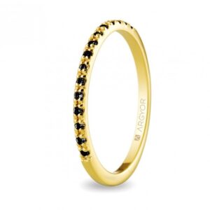 Anillo de oro amarillo con 15 diamantes negros (74A0070DN)