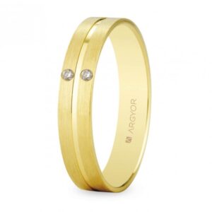 Anillo de oro amarillo y diamantes satinado-brillo 4 mm (55402494)