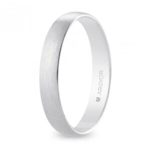 Alianza de boda oro blanco media caña 3,5 mm satinada (B35RS00)