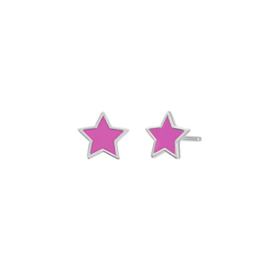 Pendientes Estrella Fucsia Plata 1ª Ley - D02401/AF