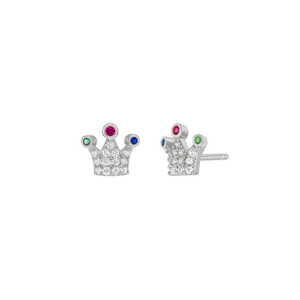 Pendientes Corona Circonitas Plata 1ª Ley - D02401/AT