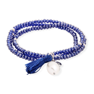Pulsera Zen Azul con Perla - Marina García Joyas