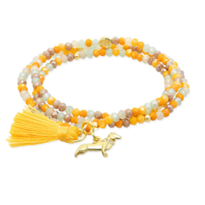 Pulsera Zen Mostaza con Perro - Marina García Joyas