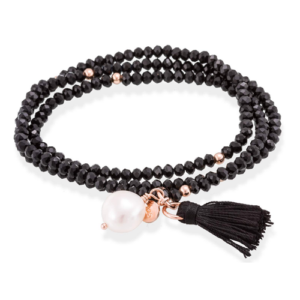 Pulsera Zen Negra con Perla - Marina García Joyas
