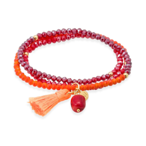 Pulsera Zen Neón Naranja con Piedra Natural - Marina García Joyas