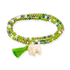 Pulsera Zen Neón Pistacho con Elefante - Marina García Joyas