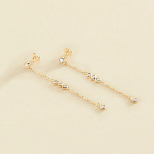 Pendientes Largos Vertice Dorados - Agatha París María Pombo