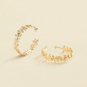 Pendientes Aro Bloom Dorado - Agatha París