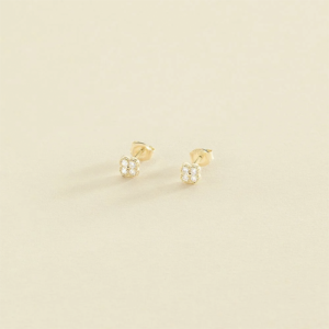 Pendientes Cortos Beloved Cristal Dorado Plata 1ª Ley - Agatha París