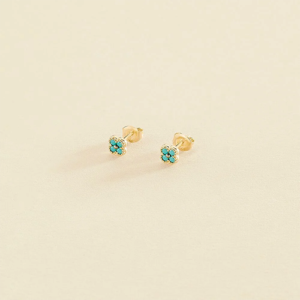 Pendientes Cortos Beloved Turquesa Plata 1ª Ley - Agatha París