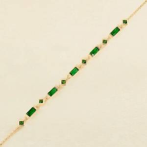 Pulsera Cadena Janet Verde Dorado - Agatha París María Pombo