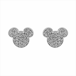 Pendientes Mickey Acero Plateado Glitter - Disney