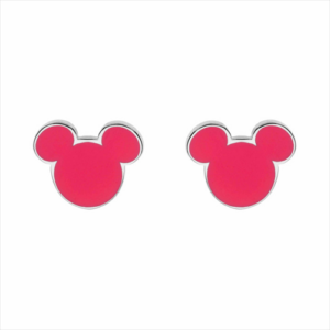 Pendientes Mickey Acero Plateado Rojo - Disney