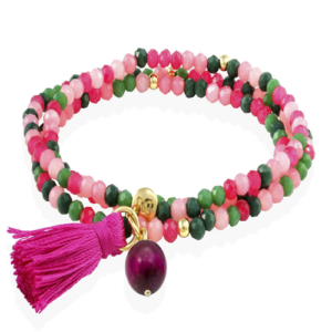 Pulsera Zen Frambuesa con Piedra Natural - Marina García Joyas