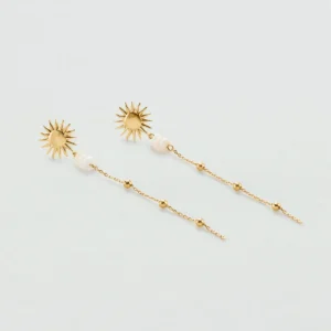 Pendientes largos TIARE Blanco - Agatha París María Pombo